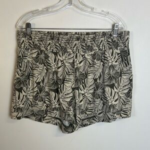 Pact Organic Cotton Tropical Print Women Shorts Sz XL smocked waist relaxed fit